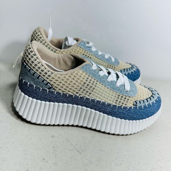 Bamboo REMI-01 Women Stiching Rhinestone Lace-Up Sneakers Size 8 - Picture 2 of 8